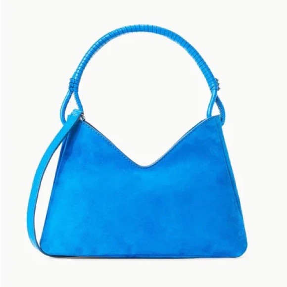 STAUD Handbags - STAUD Valerie Director Blue Suede Bag NWT